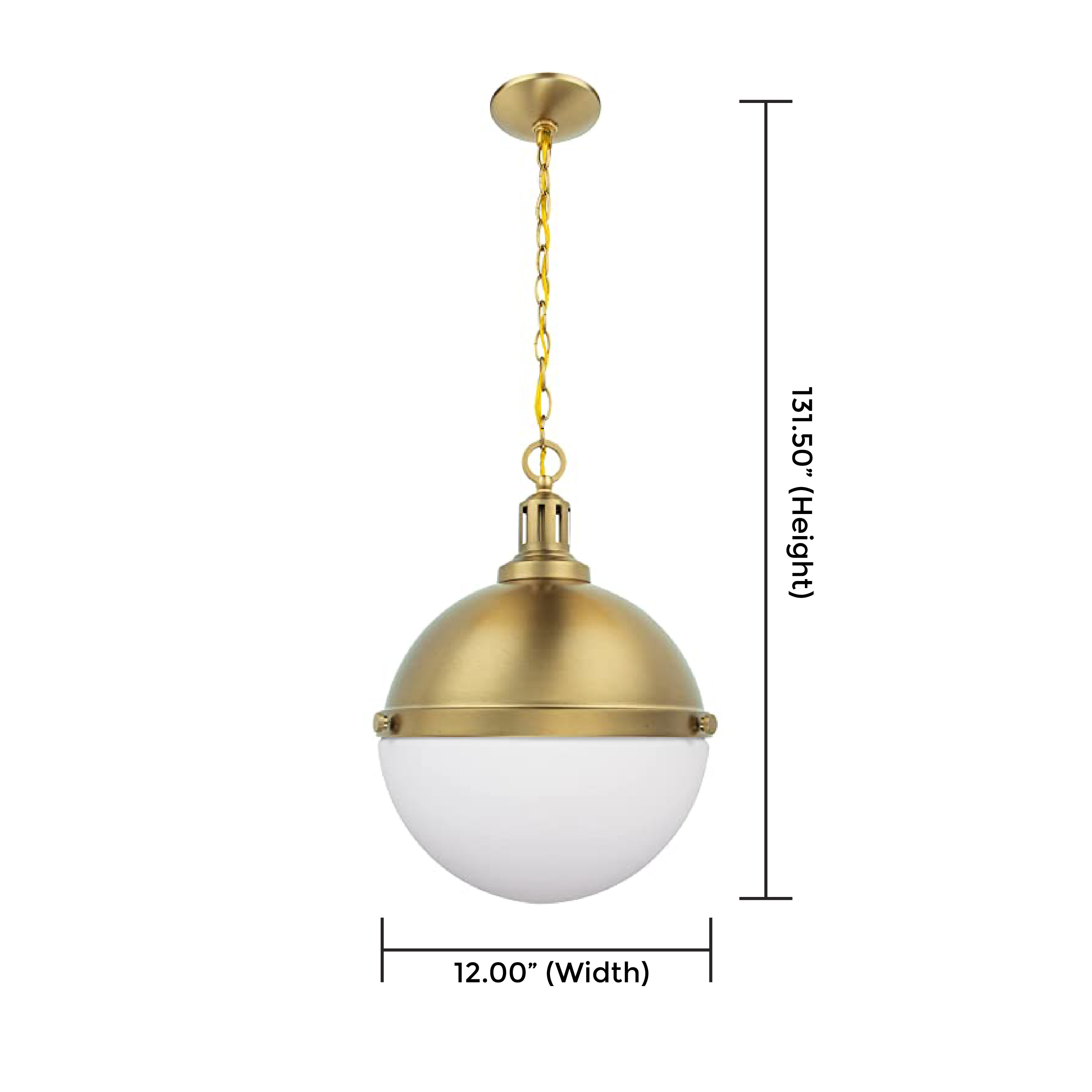 12-inch gold pendant light Glass entryway light fixture Kitchen island light