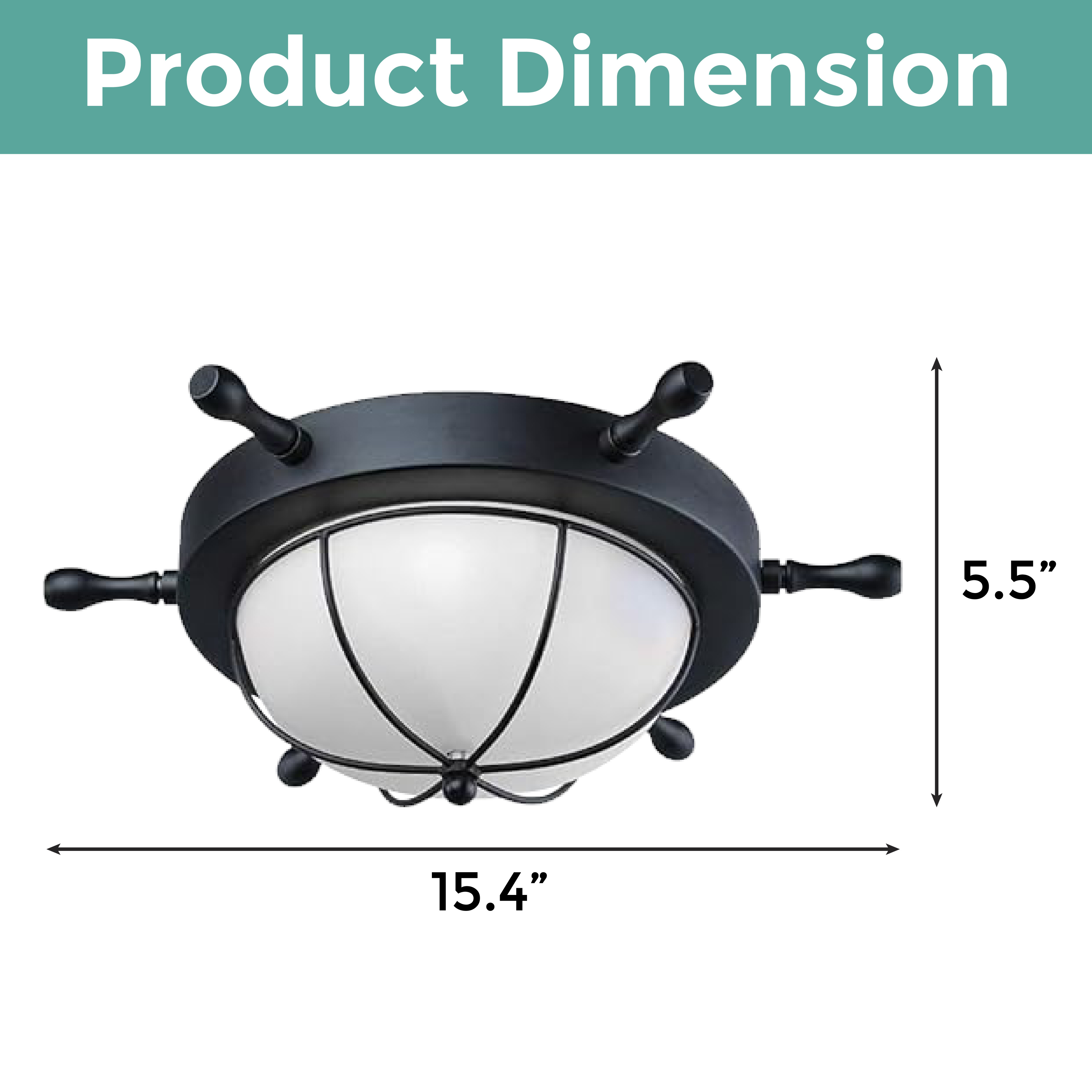 Industrial glass autical ceiling light black flush Mounts