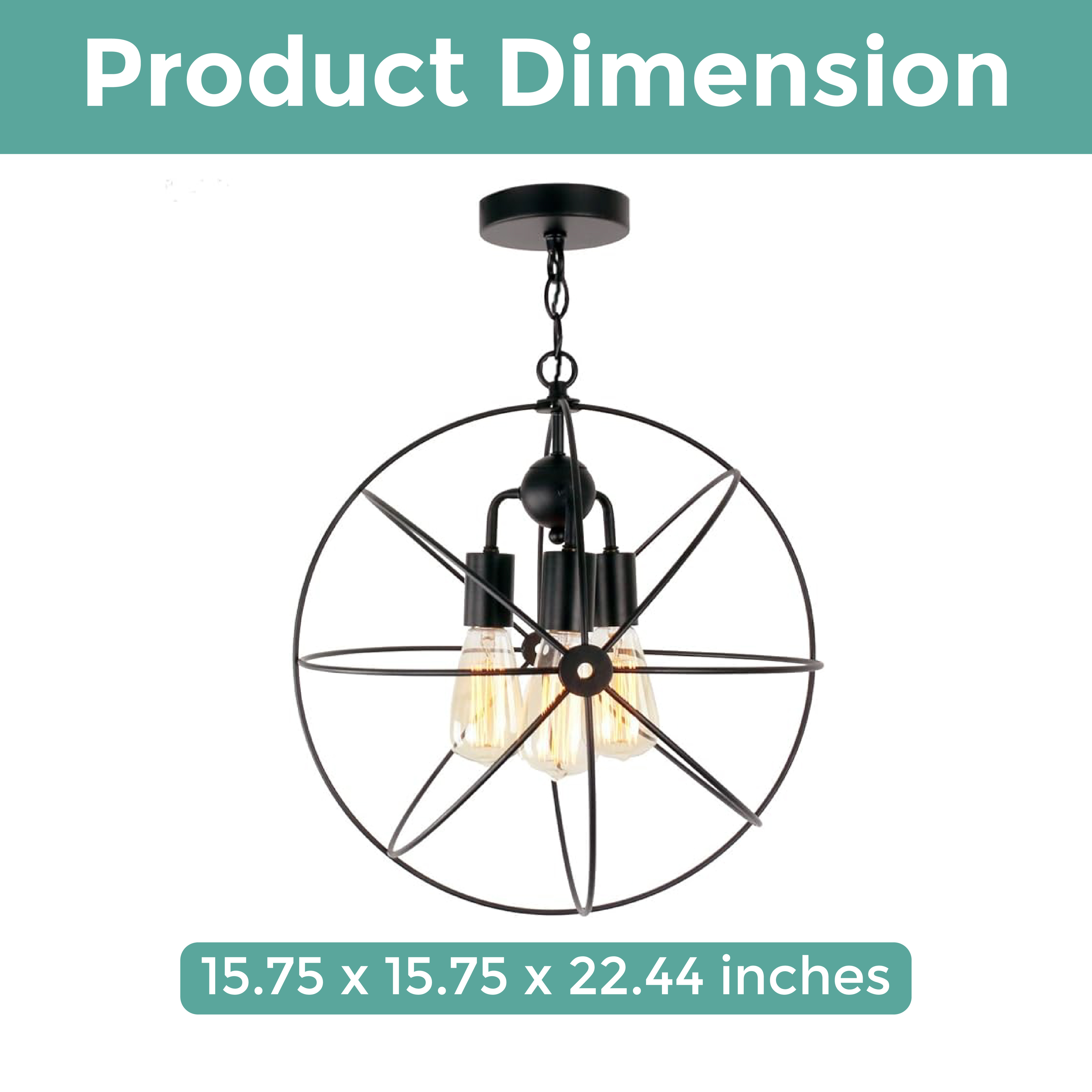 Industrial globe semi flush mount ceiling light