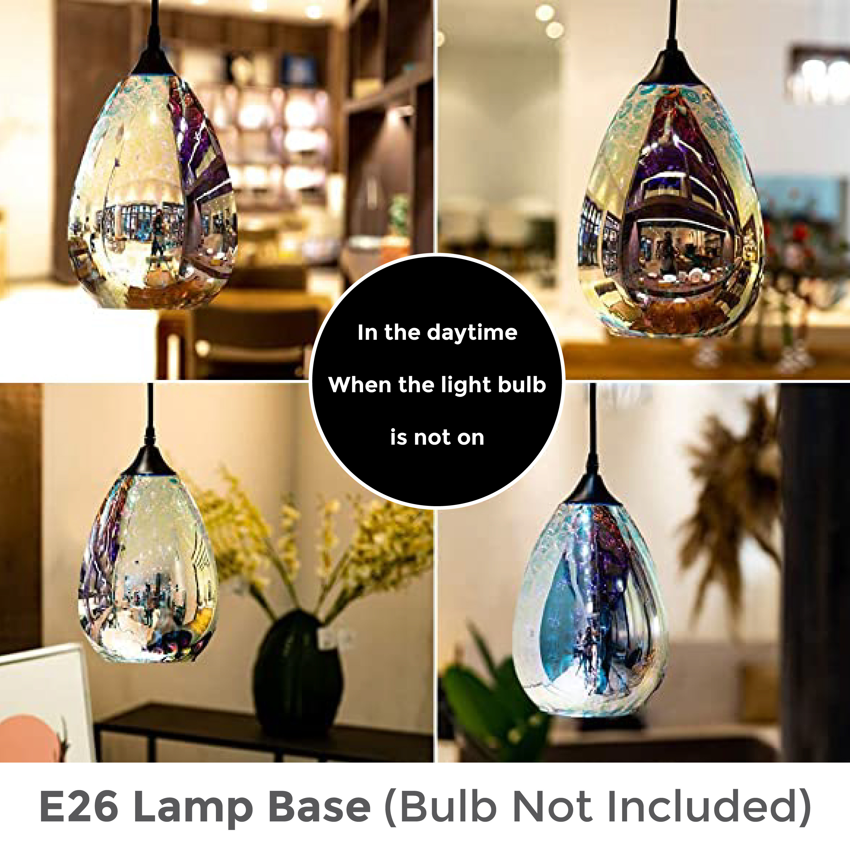 3 hanging kitchen lights Modern glass pendant light over sink lighting fixtures