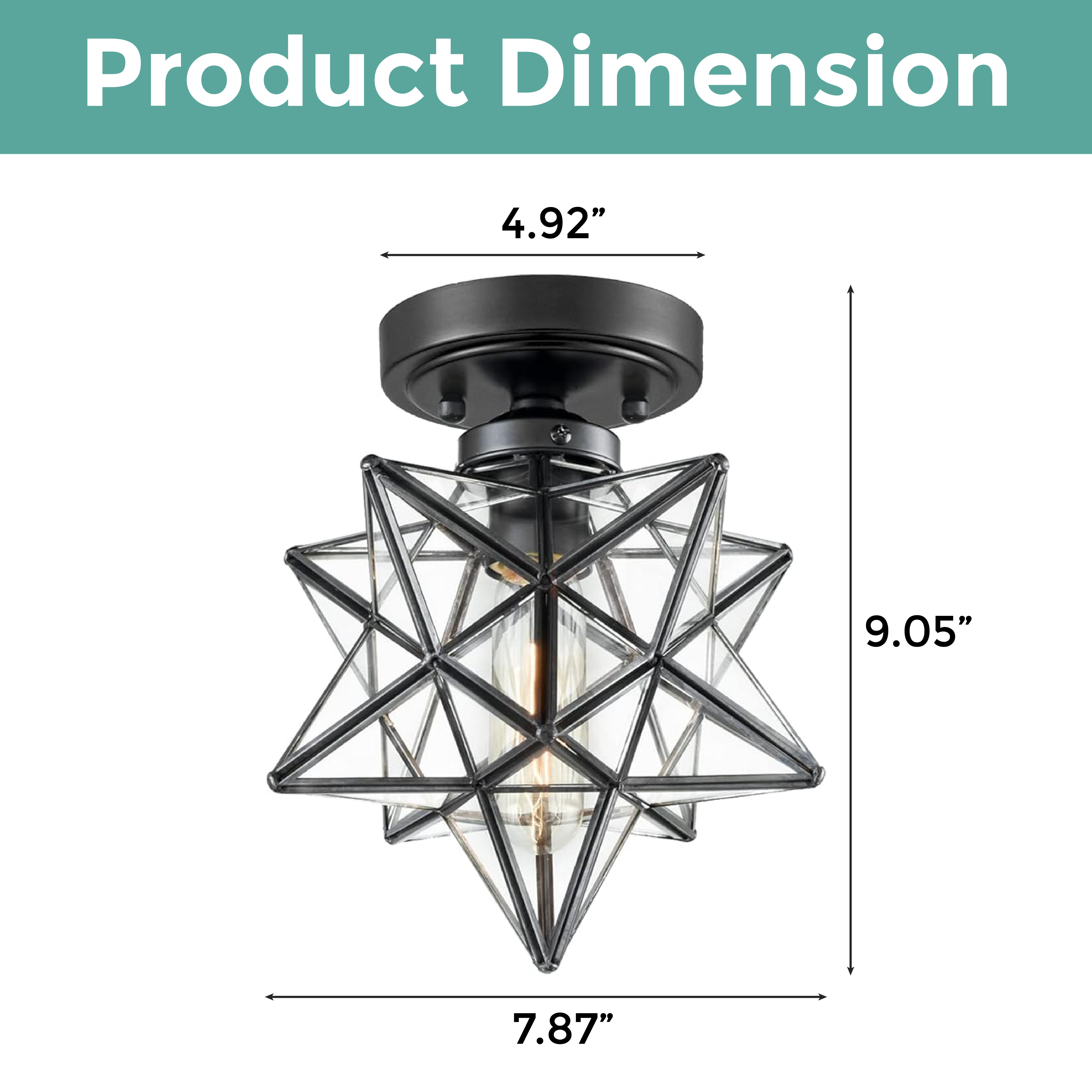 Moravian star ceiling light fixture industrial modern ceiling lamp