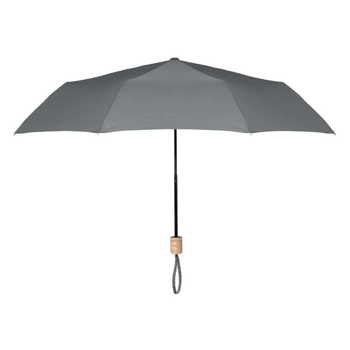 Best selling RPET Eco-Friendly Windproof UV Proof Customized  Rain Umbrella Wooden Shaft Handle Manual Automatic