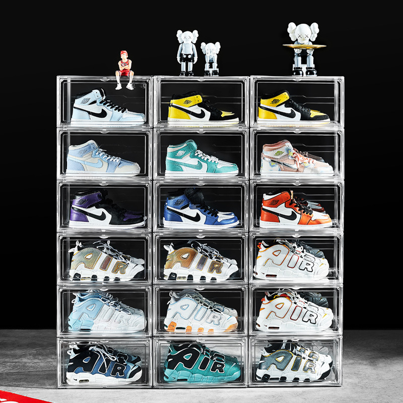 Shoe Storage Boxes Shoe Organizer for Closet Clear Shoe Boxes Clear Plastic Stackable  foldable Storage Bins with Lids