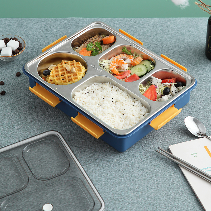 Wholesale Stainless Steel 304 Lunch Bento Box Sealed Leakproof Lunch Box With Cutlery