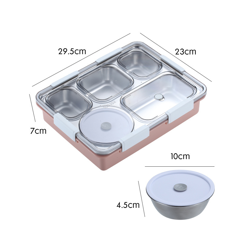 Wholesale Stainless Steel 304 Lunch Bento Box Sealed Leakproof Lunch Box With Cutlery