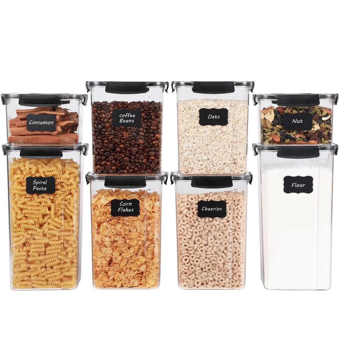 Airtight Food Storage Container Set-8Pcs Large Dry Food Storage Containers with Lid BPA Free Flour Sugar Storage