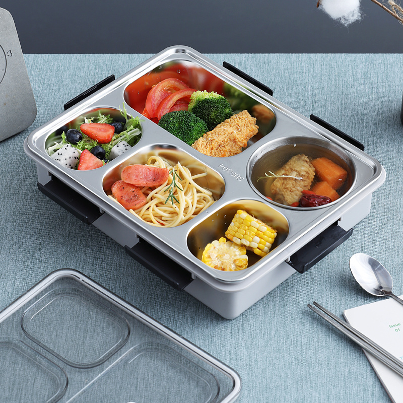 Wholesale Stainless Steel 304 Lunch Bento Box Sealed Leakproof Lunch Box With Cutlery