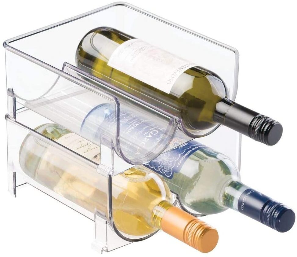 Justeer Reusable Plastic PET Stackable Standing Wine Rack Storage Organizer Holds Wine, Beer, Water Bottles