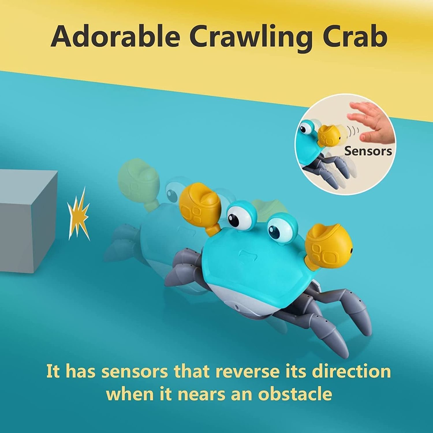 Top Selling Baby Bath Toys Crawling Crab Toy with  Music and Light