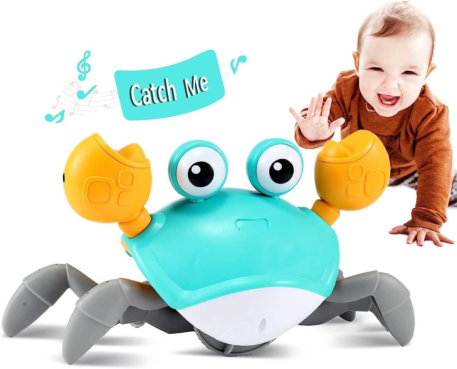 Top Selling Baby Bath Toys Crawling Crab Toy with  Music and Light