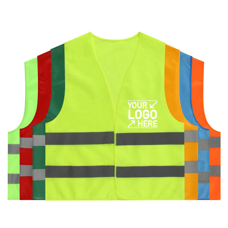 Wholesale/Customized Logo High Visibility Polyester Mesh Safety Reflective Vest with Pockets and Zipper Reflective Jacket