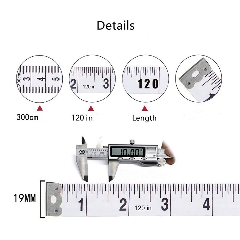 Wholesale Custom 300cm/120 Inch Soft PVC Fiberglass Ruler,Soft Tape Measure Double Scale Body Sewing Flexible Ruler,Vinyl Ruler