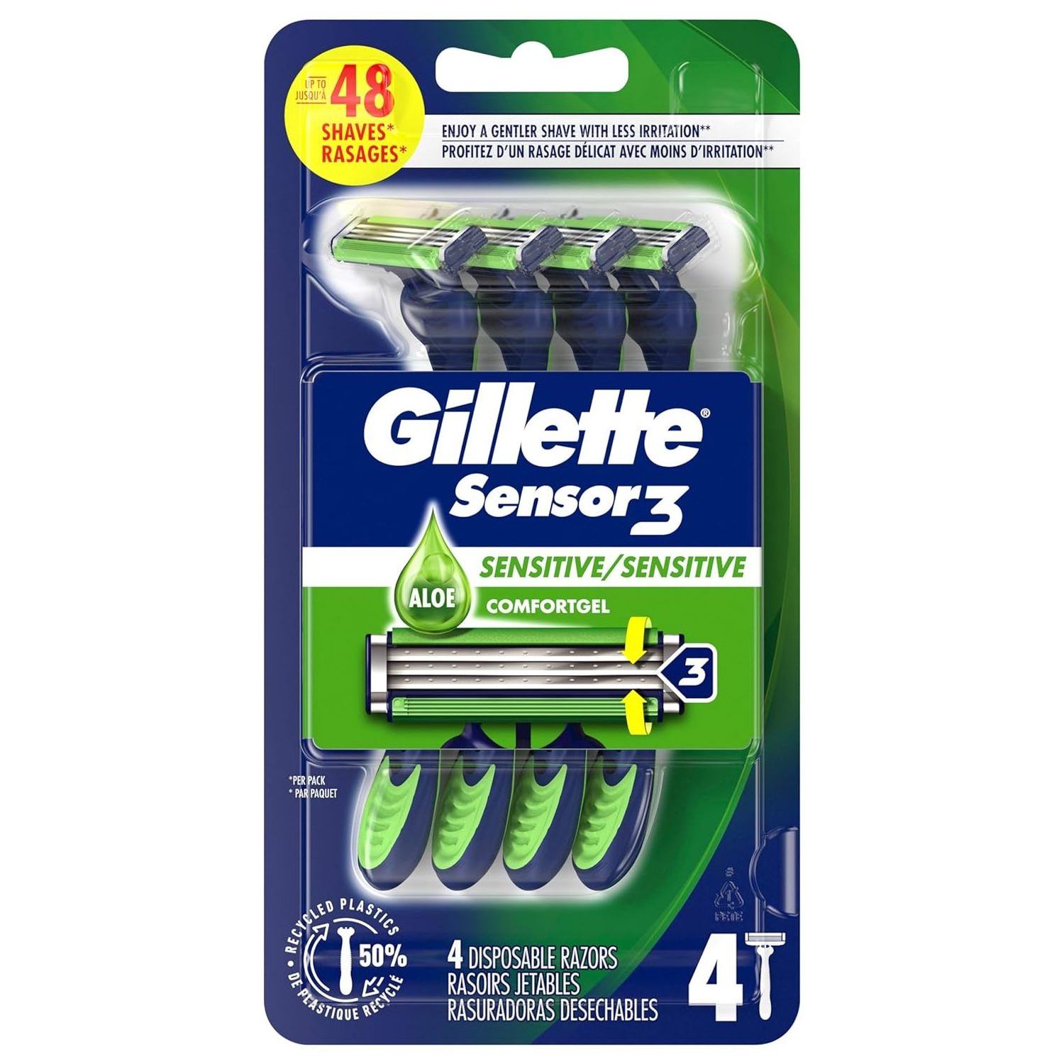 Gillette Sensor Excel - 30 Count,Gillette Sensor Razor Refill Cartridges 20 count,Gillette Sensor3 Sensitive Men  Razor