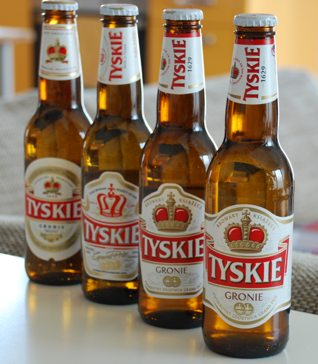 Polish Tyskie Light Beer