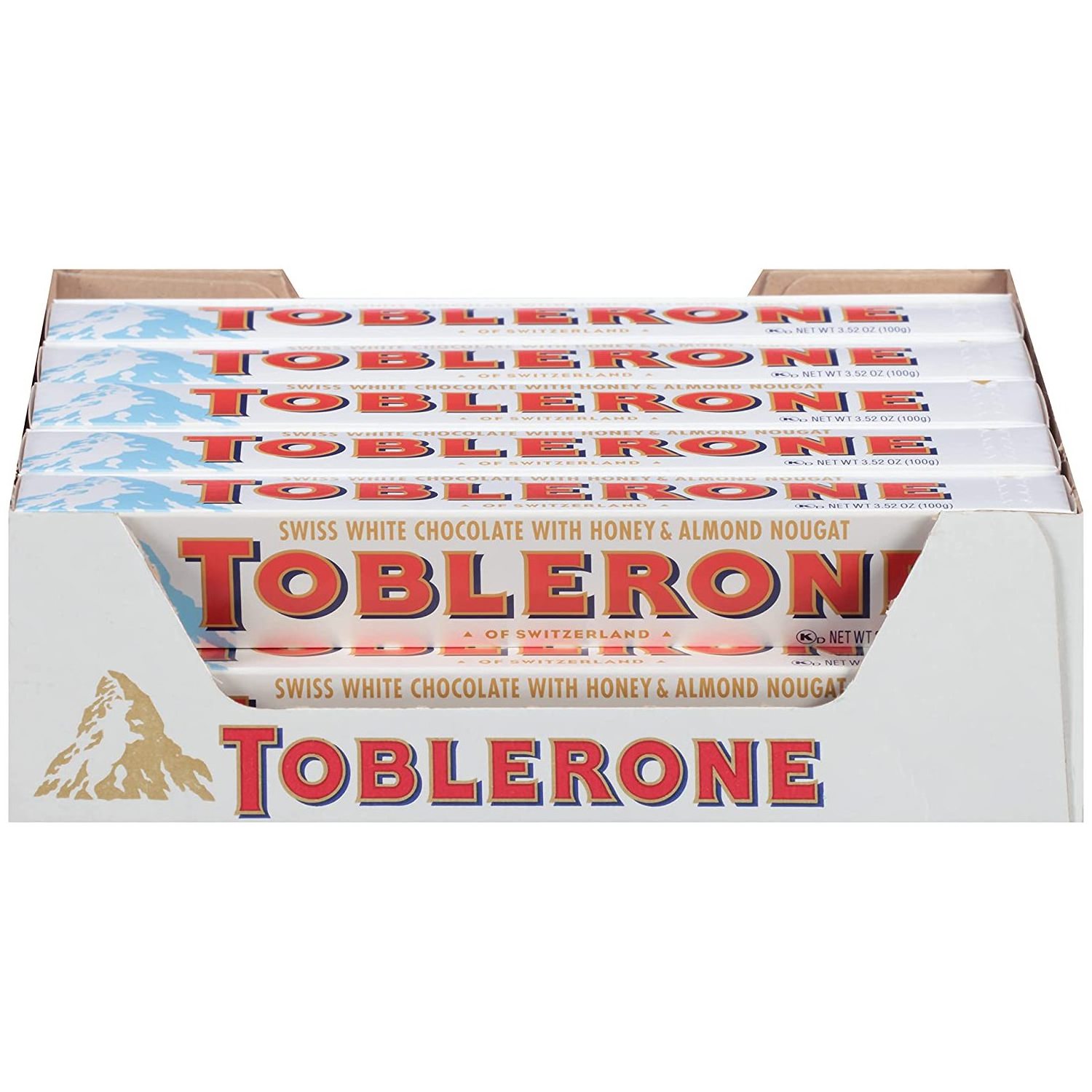 Toblerone Tiny Swiss Chocolate Candy Bars with Honey & Almond Nougat, Dark Chocolate, Milk Chocolate, 125 Ct