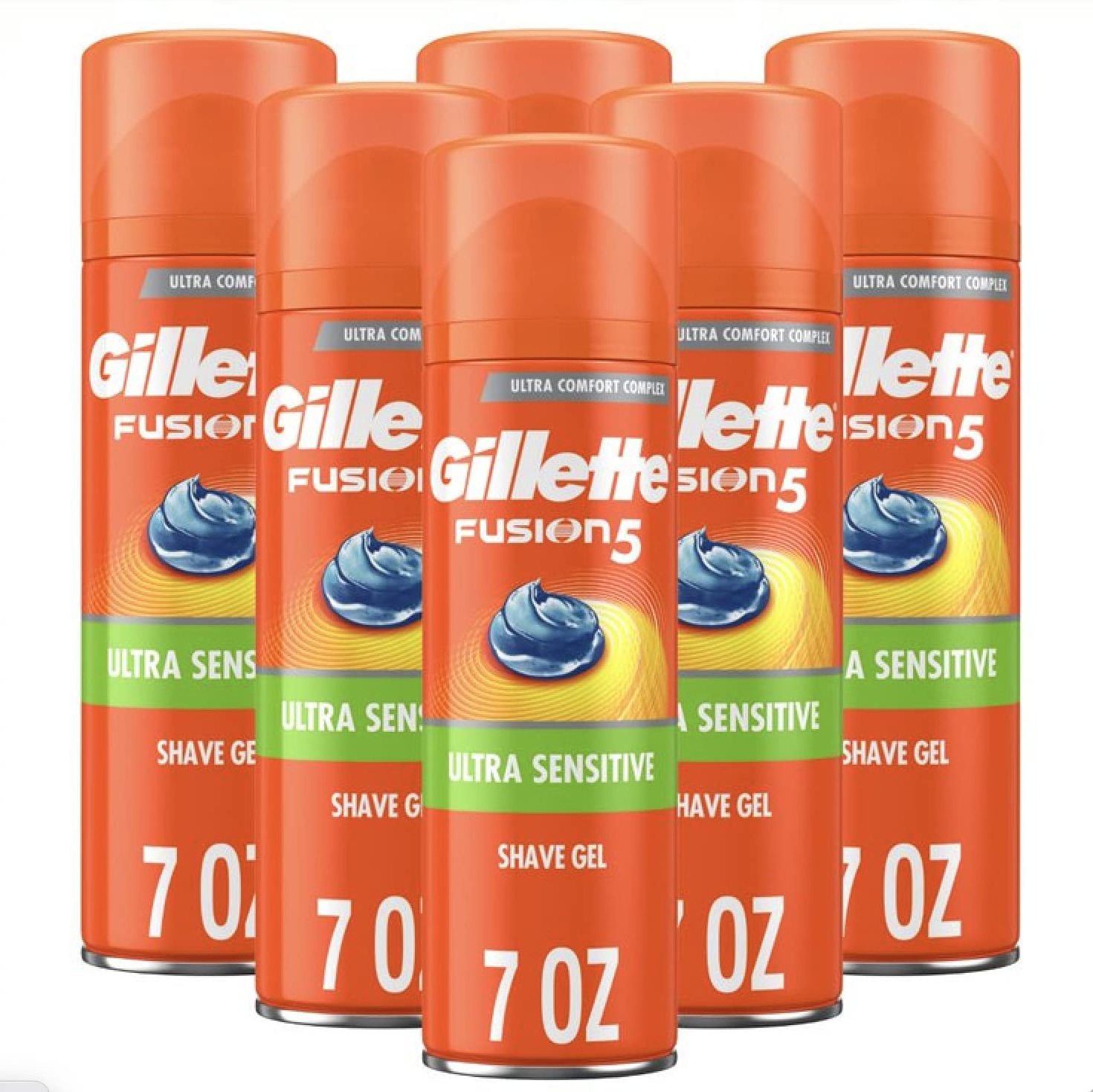 Wholesale Gillette Series 3X Sensitive Shave Gel, Hydrates, Protects and Soothes Sensitive Skin, 7 Ounce (Pack of 6)