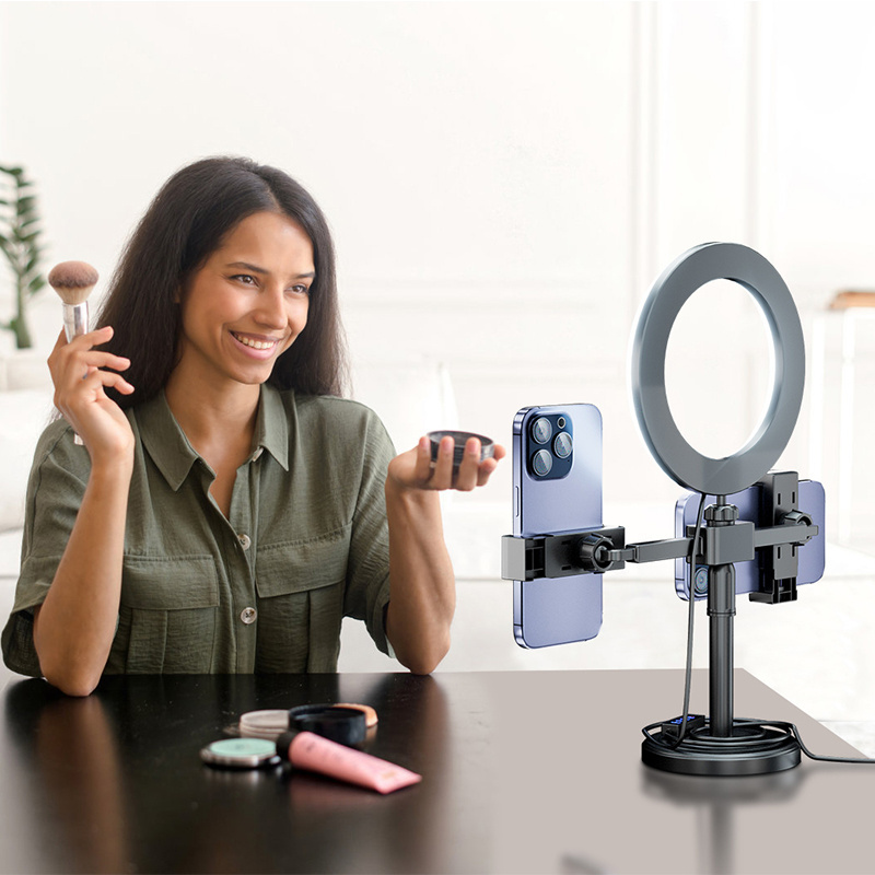 usb lighter phone ring holder stand for video recording led ring light with tripod stand and phone holder