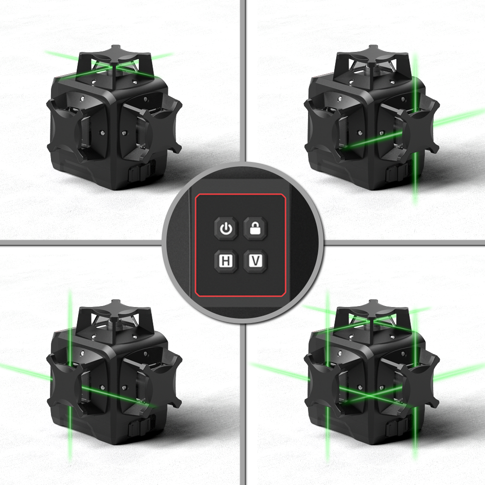 3d Self leveling level laser 360 12 lines green nivel laser professional vertical beam cross 12 line laser levels price