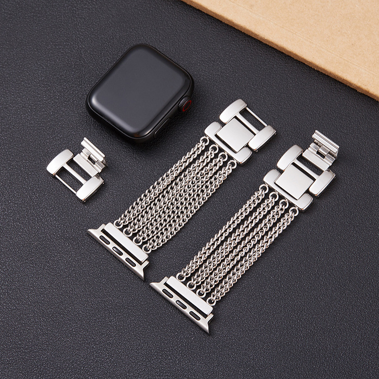 Kakaskin Wholesale Luxury Chain With Replacement Stainless Steel Watchband Women Metal Watch Strap For Iwatch 8/7/6/5/4