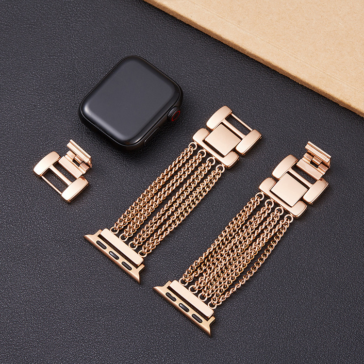 Kakaskin Wholesale Luxury Chain With Replacement Stainless Steel Watchband Women Metal Watch Strap For Iwatch 8/7/6/5/4