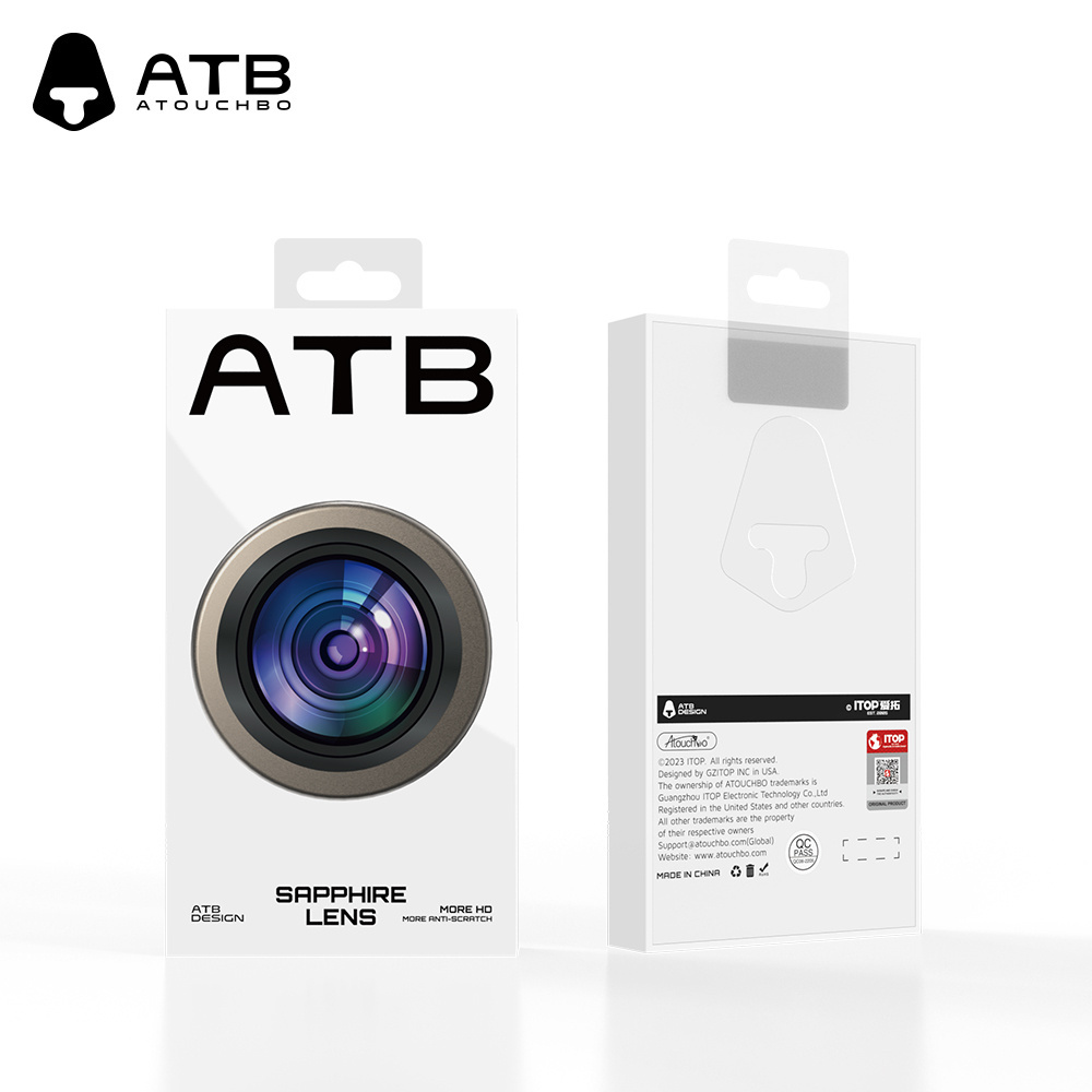 Atouchbo SAPPHIRE CRYSTAL ORIGINAL LENS GLASS PVD Stainless steel Camera lens protector for iPhone 15 pro max