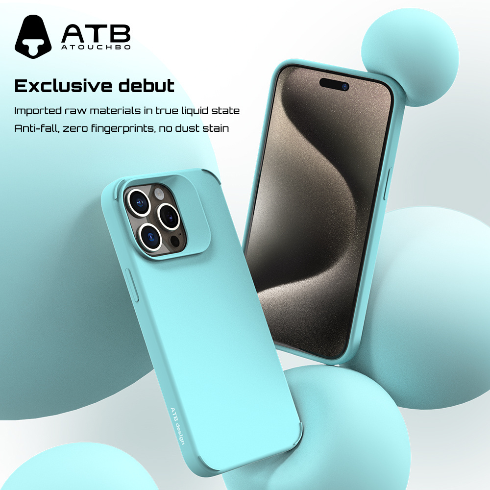 ATB Liquid Silicone Soft TPU Phone Case Shockproof Phone Cover For iPhone 15 Silicone Phone Case