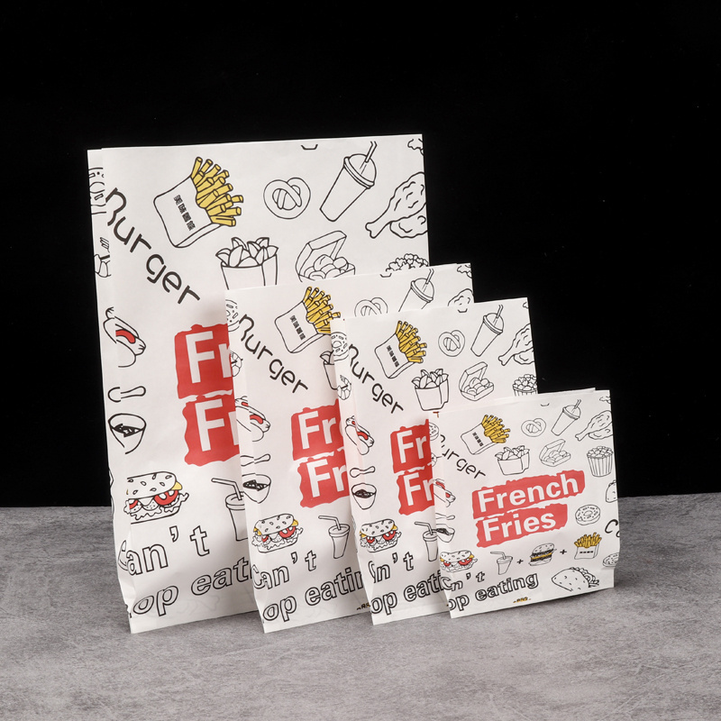 Golden Ocean Disposable Kraft Paper Food Trays Printed Paper French Fries Cone Fried Chicken Box