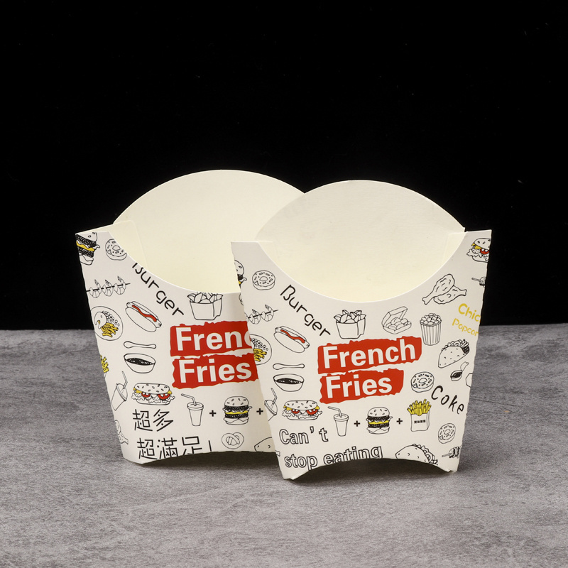 Golden Ocean Disposable Kraft Paper Food Trays Printed Paper French Fries Cone Fried Chicken Box