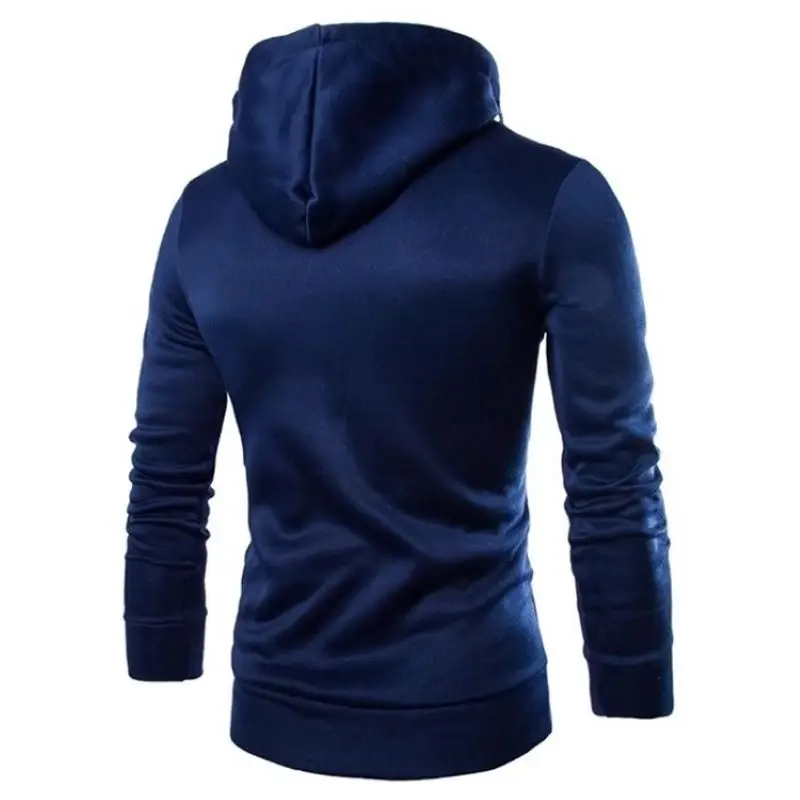 2024 Hot new fashion placket double zip solid colour cardigan hooded jacket outdoor leisure sports men's hoodie sweatshirt