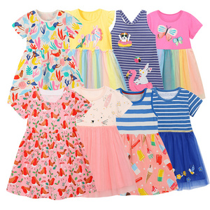 High quality and durable Cotton Clothing  Summer Print Floral dress Striped dress Tulle dress