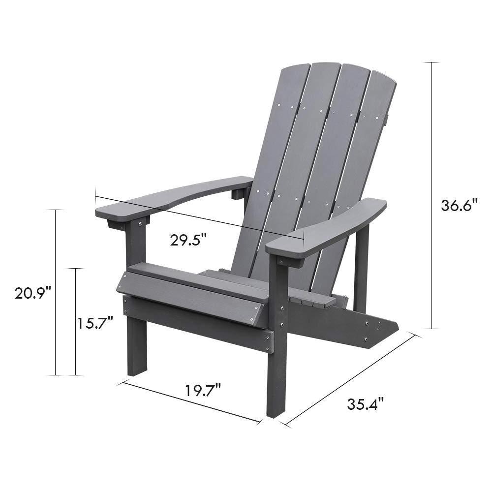 Wholesale Grey Garden Outdoor Pool Lounger Adirondack Patio Chairs Set Of 2