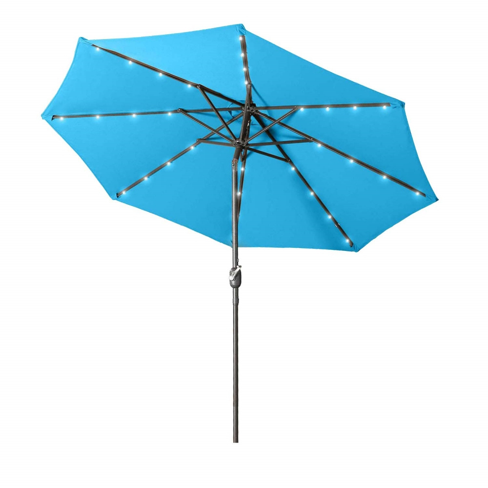 Adjustable Title Umbrella Patio Large Blue Led Solar Outdoor Umbrellas For Patio Garden