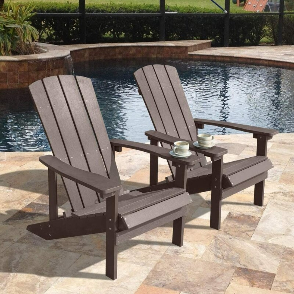 Adirondack Chair Set Brown Pool Garden Patio Chairs Set For Lounge Outdoor