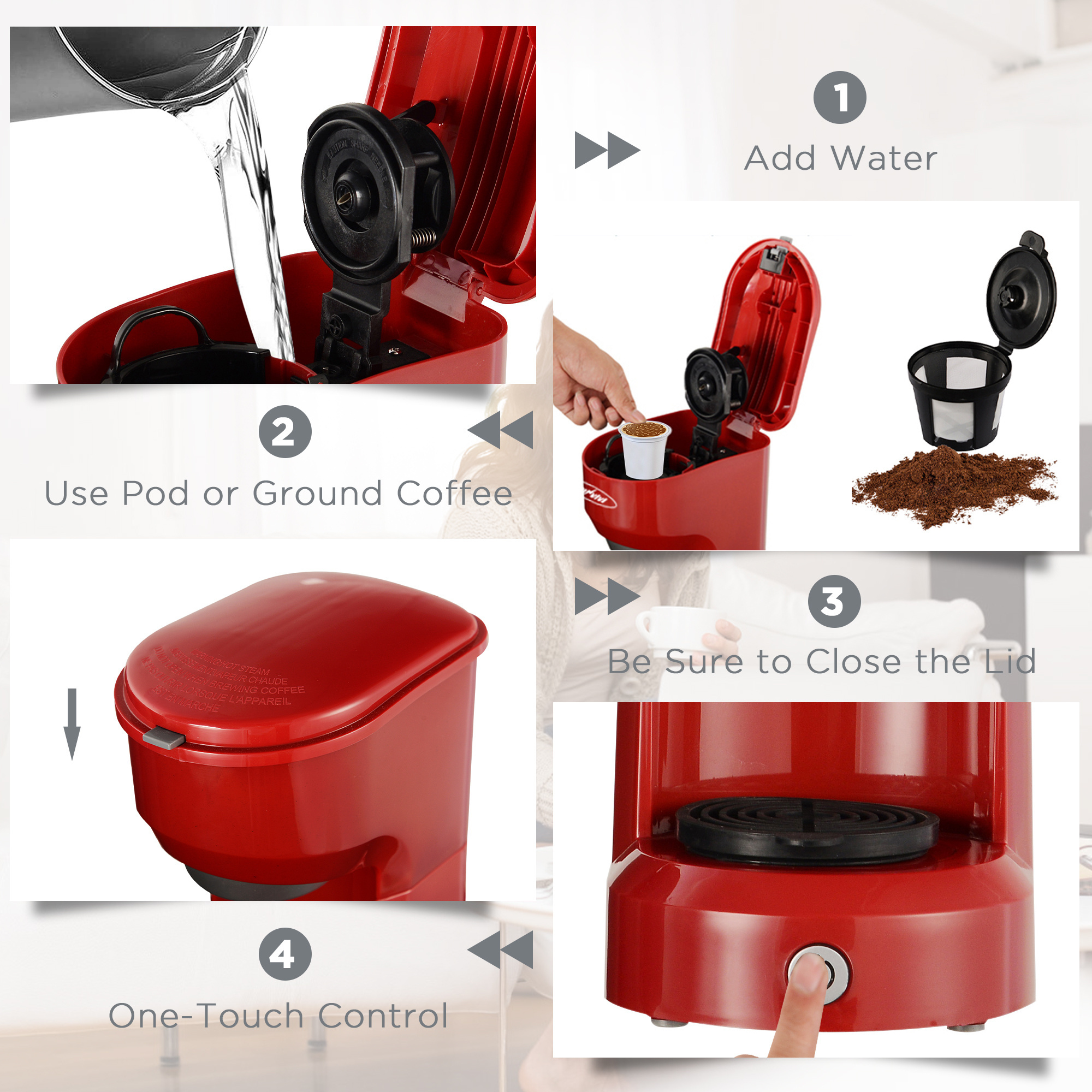 Best Sale Fully Automatic electric Red Coffee Maker For Best Coffee make in wholesale price