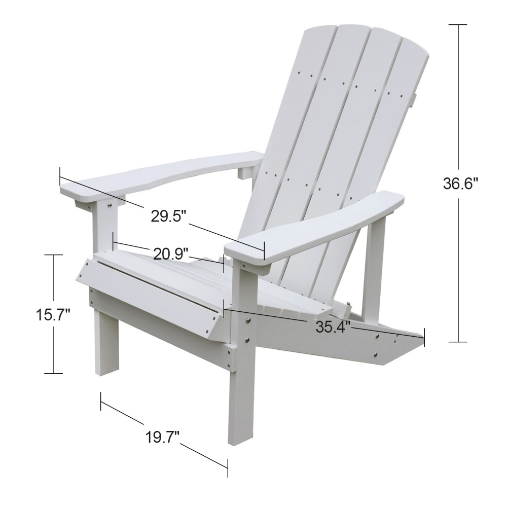 White Outdoor Loungers Set Of 2 Adirondack Patio Chair Set For Deck Outside Pool Garden