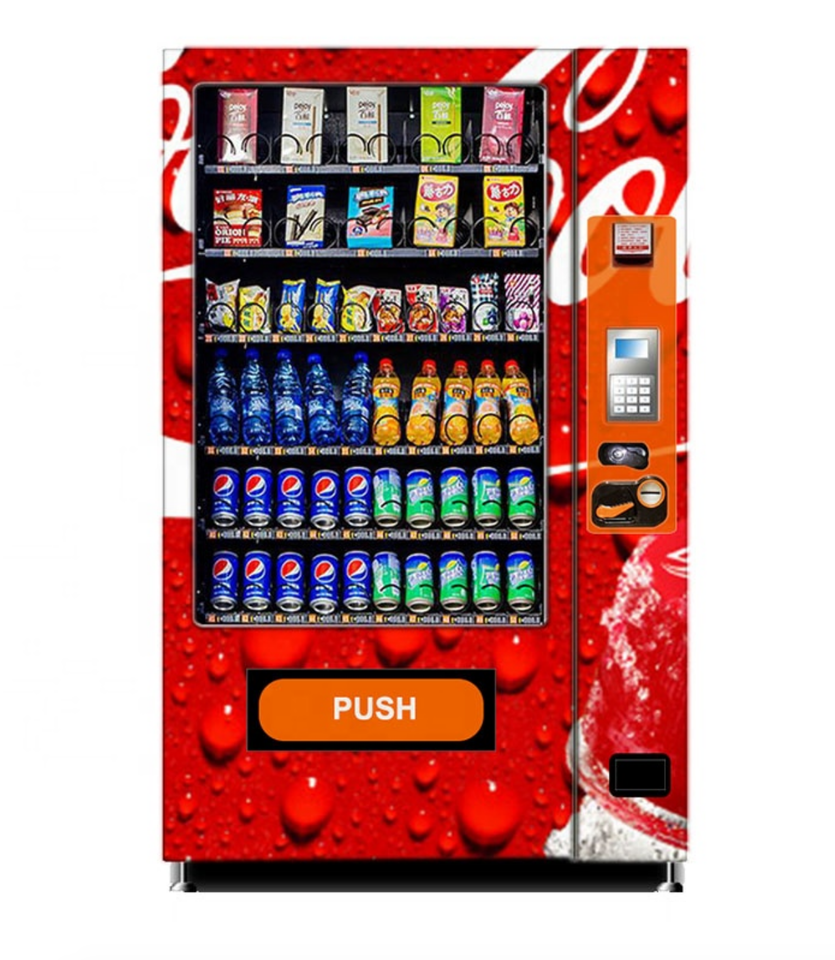 Brand New Touch Screen  Vending Machine Soda Snack Candy Dispenser Cash Coin and Credit card acceptors