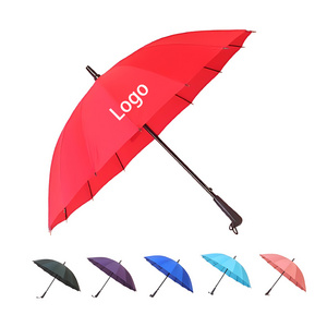 Custom Color Waterproof 22 inches Rainbow Windproof Golf Umbrella Straight Handle Logo 16k Printing Straight Umbrella for Rain