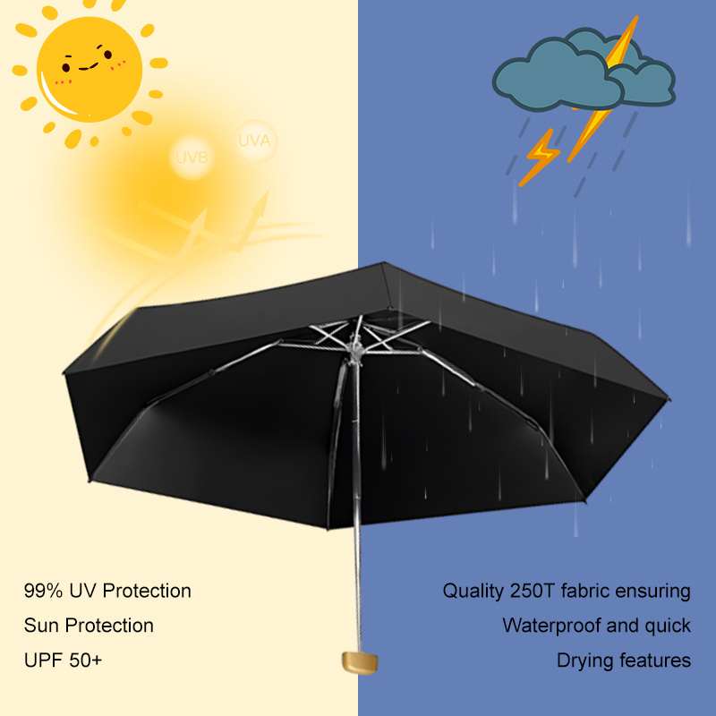 Best Sale Anti UV Paraguas Rain Sun Umbrella Windproof Folding Portable Women Children Custom Logo Mini Umbrellas for the Rain