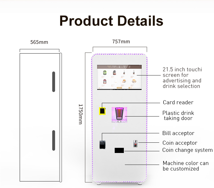 Coin Operated Commercial Coffee Vending Machine with Cup Dispenser