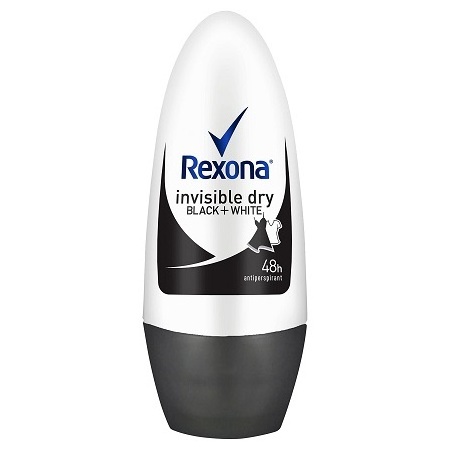 REXONA Women Antiperspirant Roll On Deodorant Invisible Dry Black+White 50ml