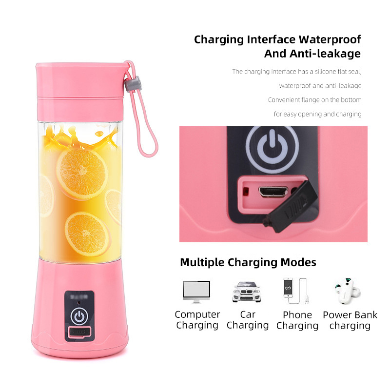 Electric USB Portable Juicer Mini Blender and Smoothies Six Blades Great for Mixing Portable Blender