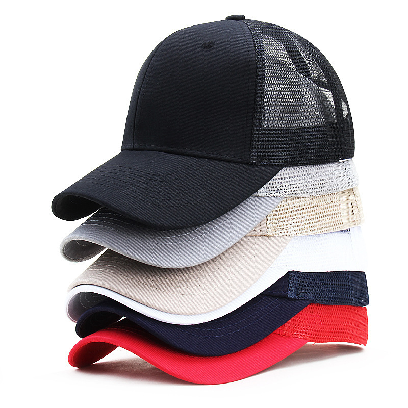 Wholesale Customized Logo Adjustable Size Cotton Snapback Mesh Hat Men Women Outdoor Sport Running Mesh Baseball Hats