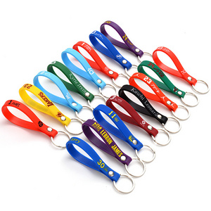 Customization Silicone Wristband With Keyring Silicone Keychain Design Your Qwn Rubber Keychain For Gifts