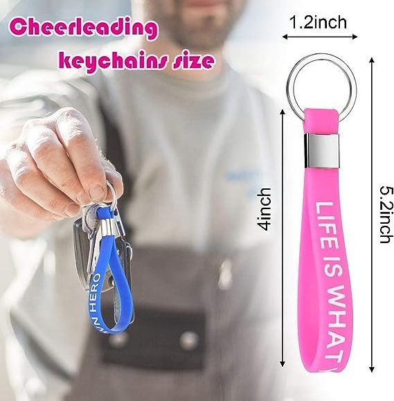 Customization Silicone Wristband With Keyring Silicone Keychain Design Your Qwn Rubber Keychain For Gifts