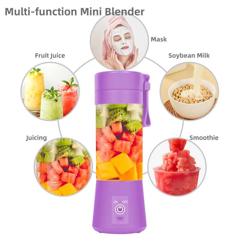 Electric USB Portable Juicer Mini Blender and Smoothies Six Blades Great for Mixing Portable Blender