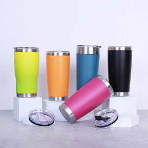 USA Warehouse Powder Coated Tumbler Cups Vacuum Insulated Double Wall 20oz Coffee Cup Beer Mug Stainless Steel Travel Tumbler