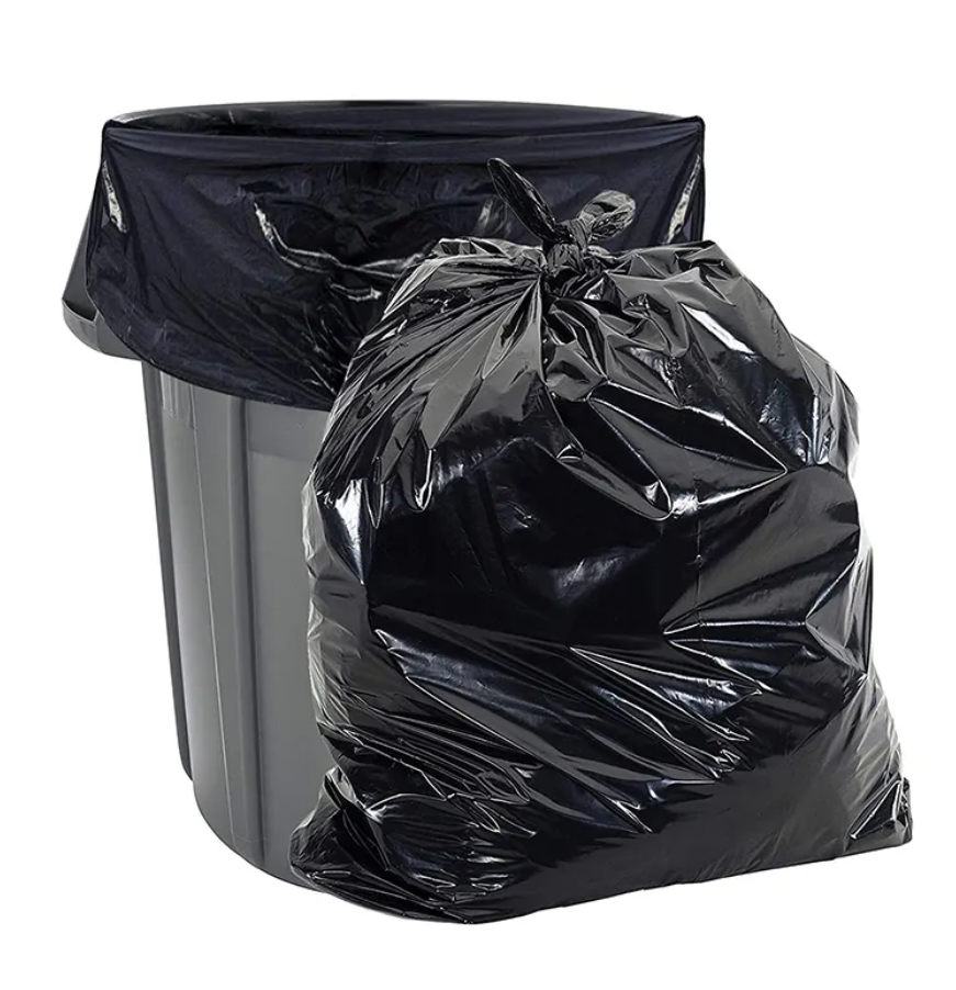 High Quality Hdpe Strong plastic dustbin liners trash bags pouch 100l big black plastic garbage bag in roll