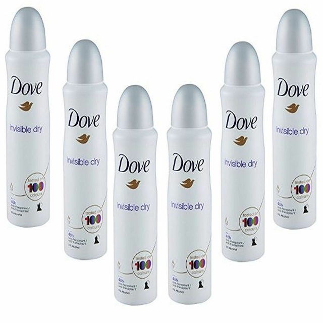 Hot Sale Dove Invisible Dry Antiperspirant Spray Deodorant For Women 150 ml (Pack of 10) + Our Travel Size Perfume