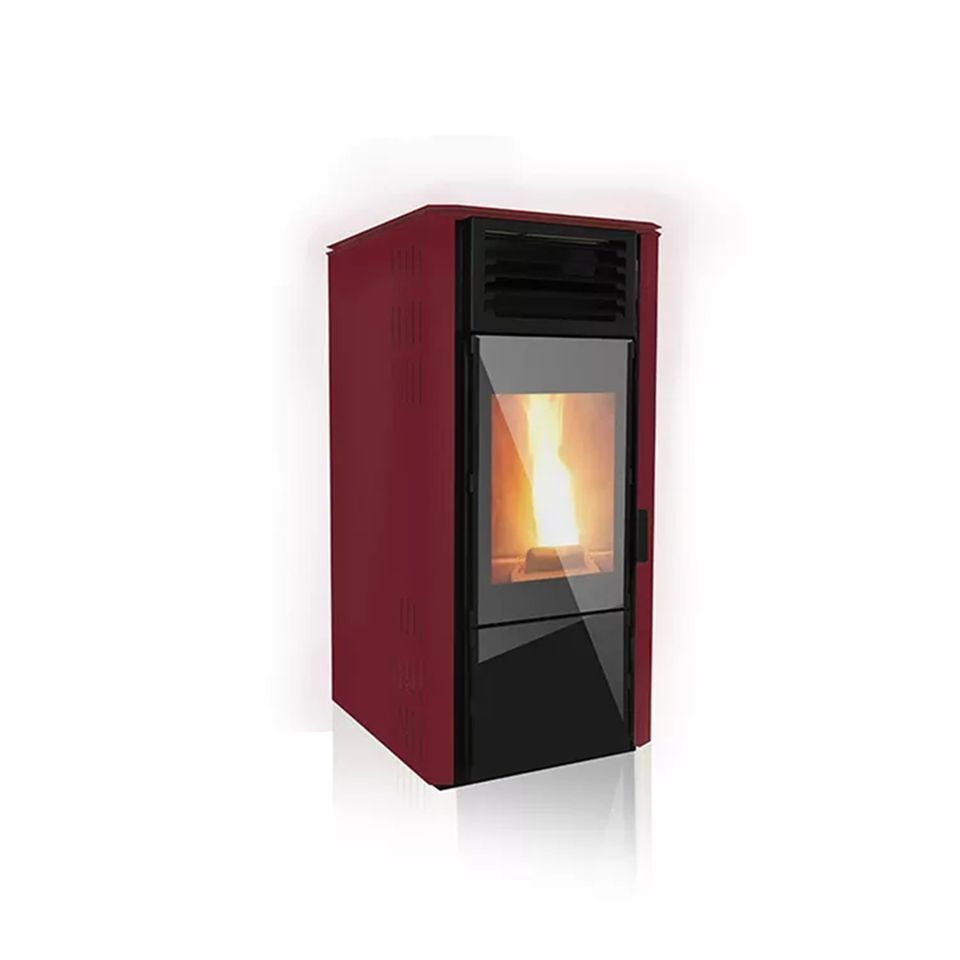 New Design White Glass Double Door Indoor Fireplace Home Heater Modern Wood Pellet Stove in Germany