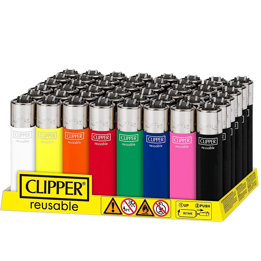 NEW CLIPPER REFILLABLE RARE CRYSTAL RAINBOW FULL SIZE LIGHTERS CHOOSE COLOUR WHOLESALE IN BULK